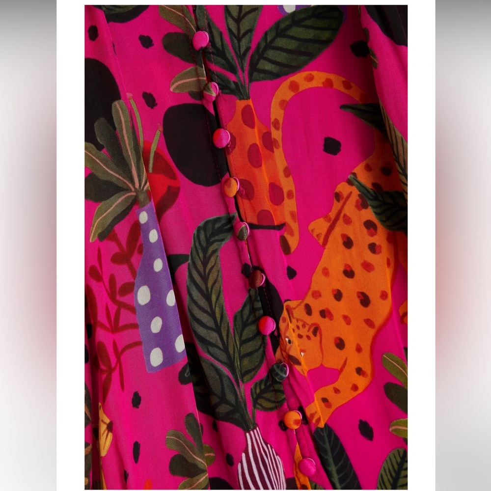 Farm Rio Vibrant Pink 
Patterned Dress - Picture 3 of 8